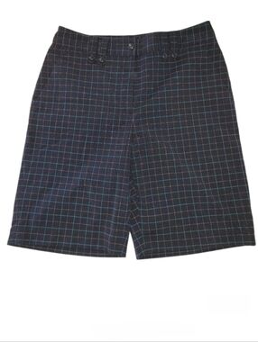 Ladies EP Pro Blue Windowpane Plaid Golf Bermuda Shorts Size 6